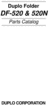 Thumbnail Duplo Folder DF-520 & 520N parts manual Thumbnail Duplo Folder DF-520 & 520N parts manual