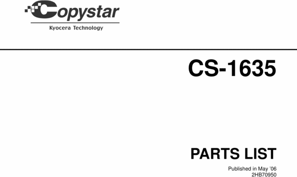 Product picture Kyocera Copystar SC-1635 Parts manual