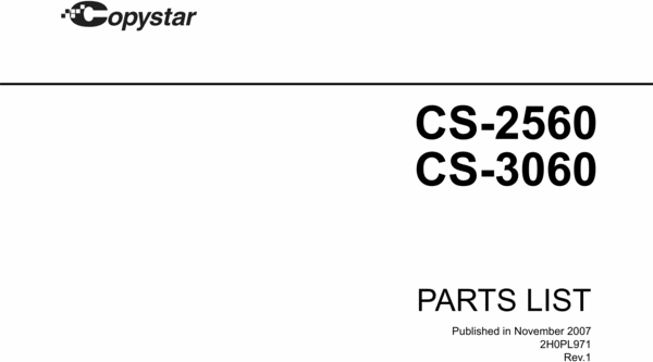 Product picture copystar cs-2560/3060  parts manual