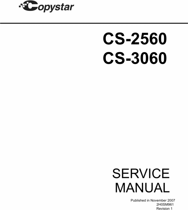 Product picture Kyocera Mita Copystar CS-2560/3060 Service Manual