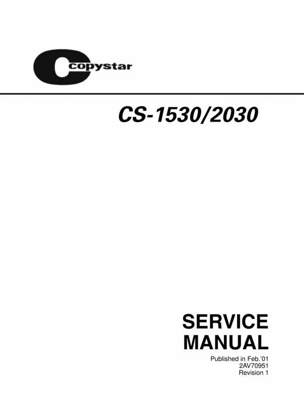 Product picture Copystar CS-1530/2030 Service Manual