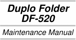 Product picture Duplo Folder DF-520 & 520N maintenance manual