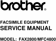 Product picture Brother Fax 2800/MFC-4800 service manual