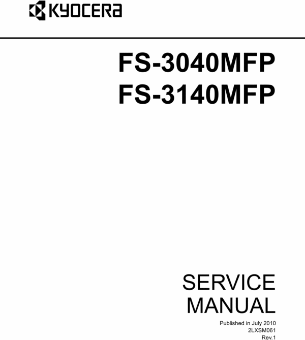 Product picture Kyocera  FS-3040MFP/3140MFP Service Manual