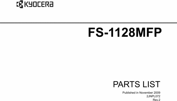 Product picture kyocera FS-1128/1028 parts manual